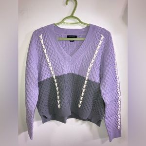 Club Monaco Purple/Gray/White Longsleeve